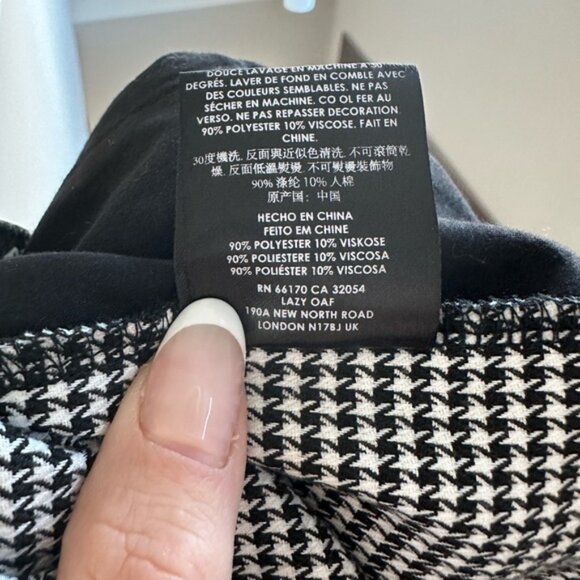 Lazy Oaf Houndstooth Polka Dot Hound Dog Cropped Trousers – Size Large - Picture 8 of 9